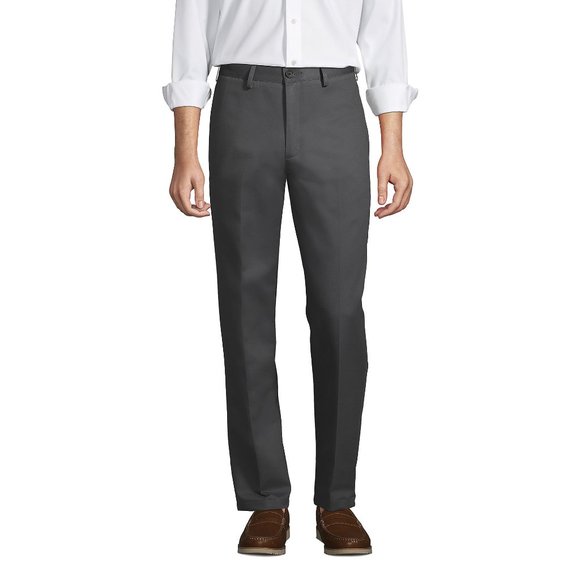 NWT LANDS' END MEN'S DRESS PANTS GRAY 31 UNHEMMED - Picture 1 of 7
